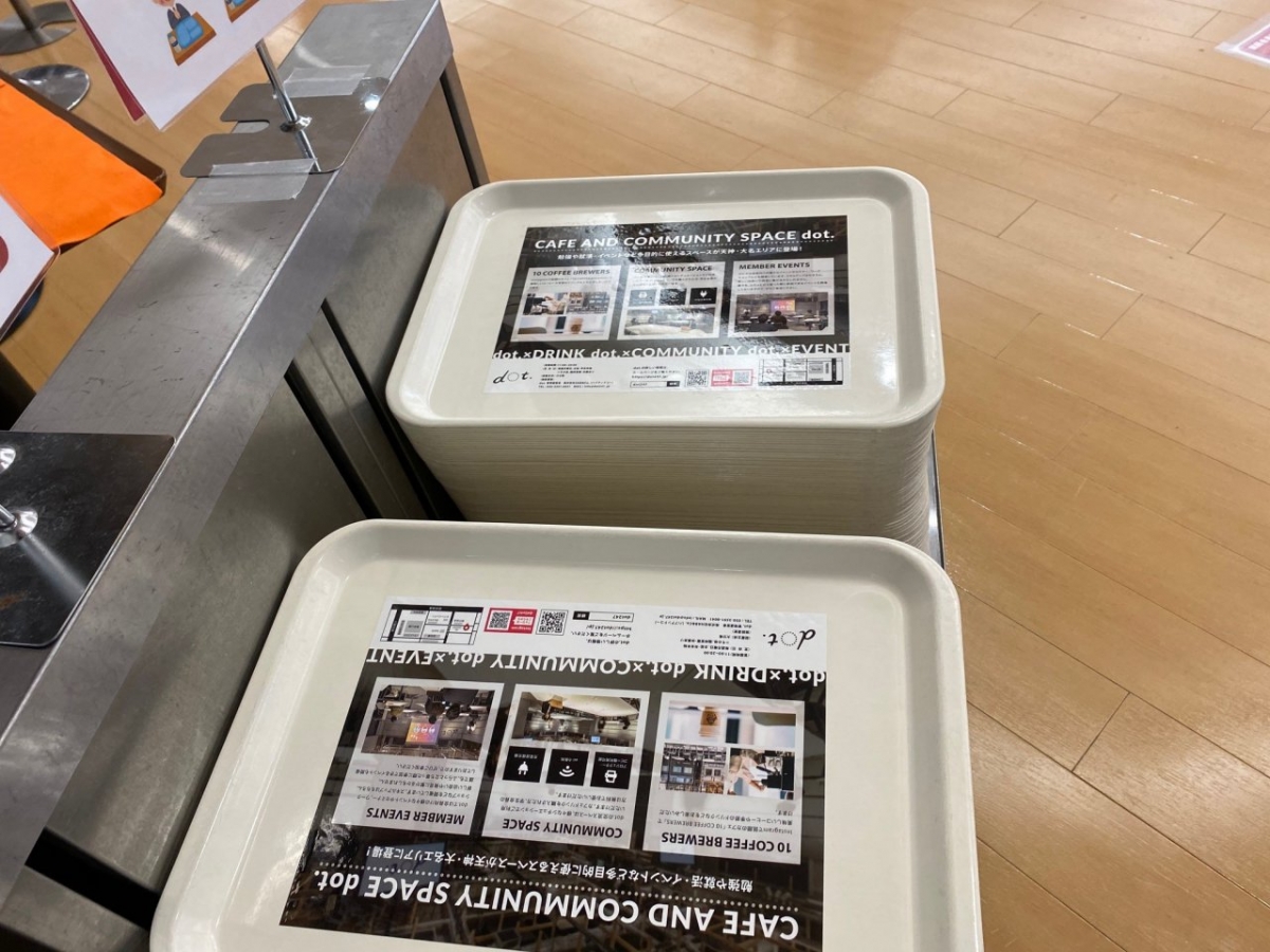 福岡大学本キャンパスの陽だまり食堂で広告掲出