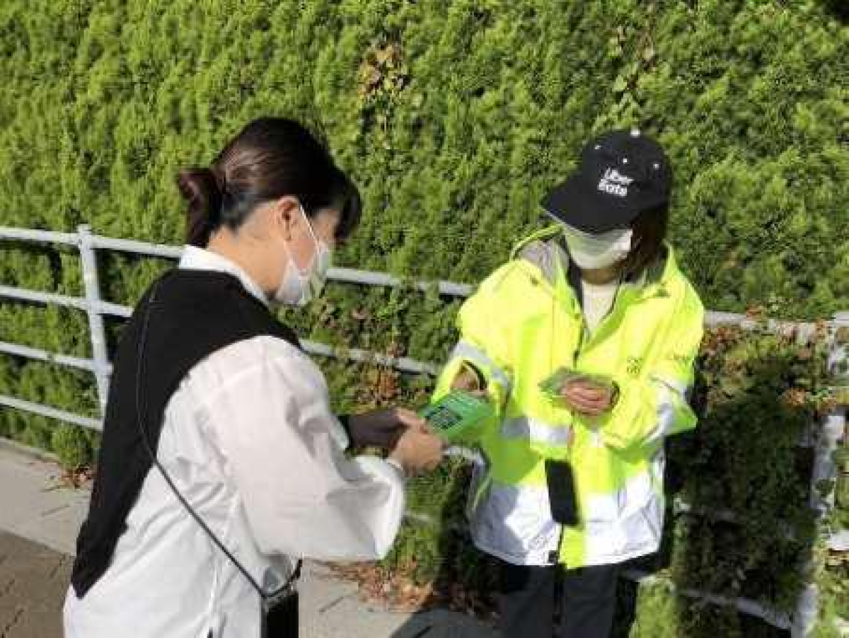 山口大学小串キャンパスでのサンプリング