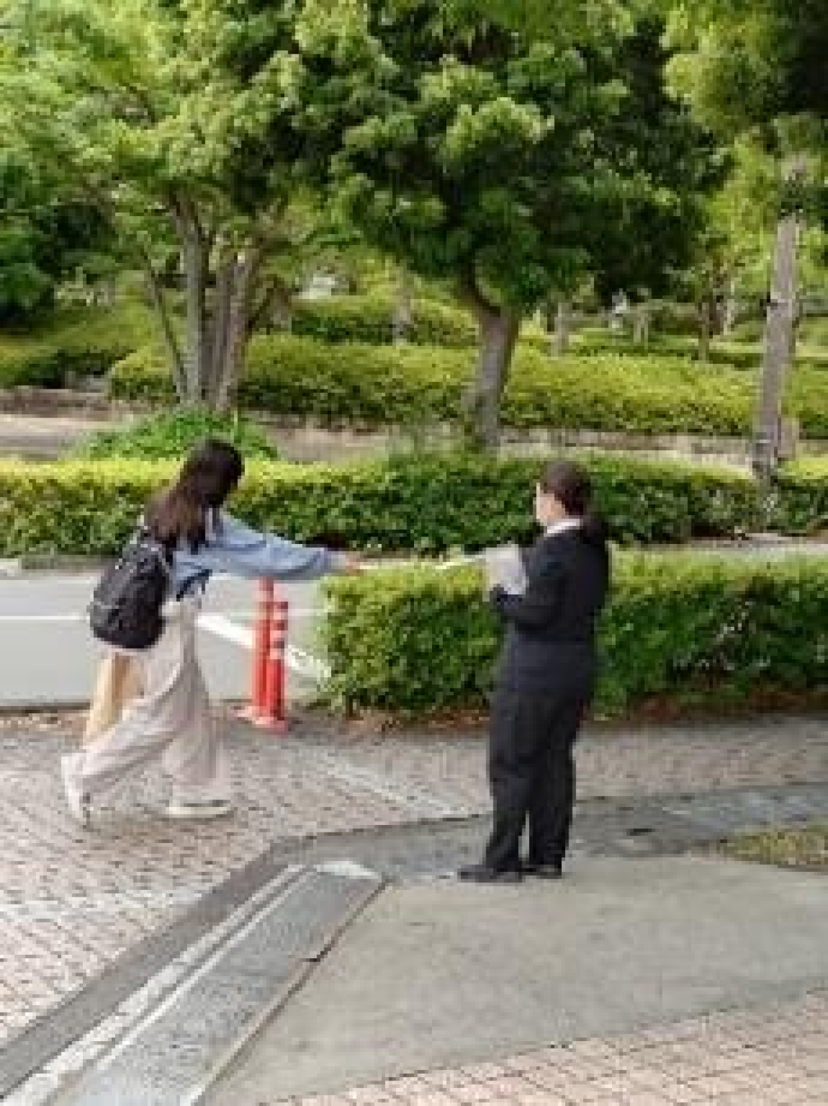 フェリス女学院大学の通学路でサンプリング