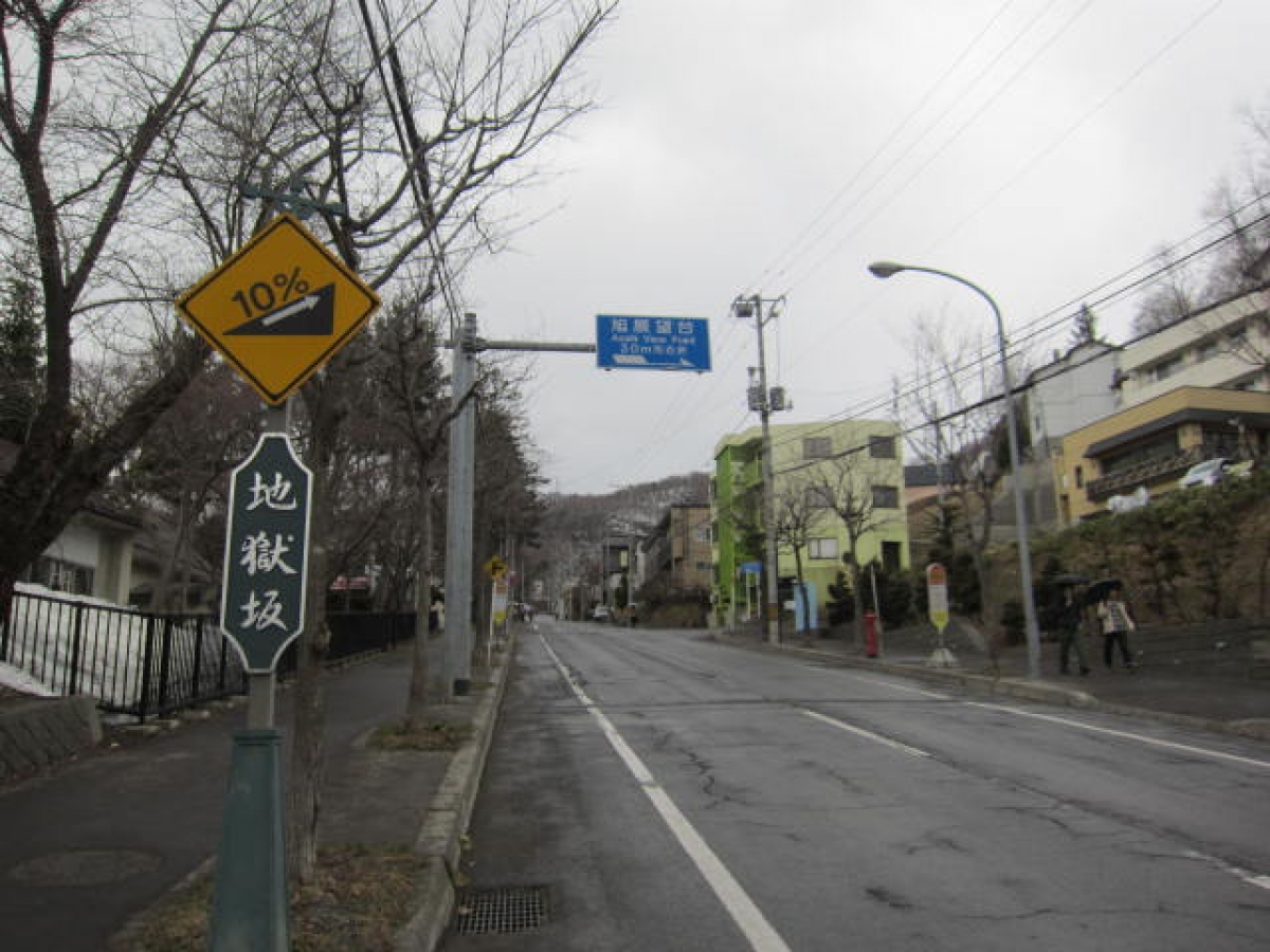 小樽商科大学名物の地獄坂　正門前サンプリング　比較